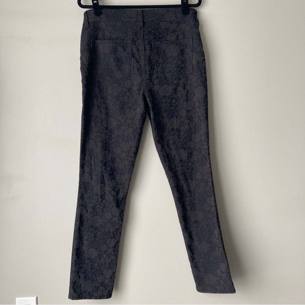 NYDJ‎ Women’s Lift Tuck Black Floral Pattern Leggings Jeans Size 10 - Picture 4 of 14